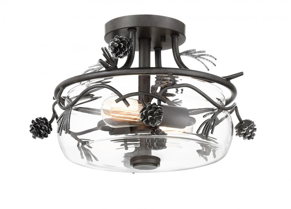PONDEROSA RIDGE - 3 LIGHT SEMI FLUSH