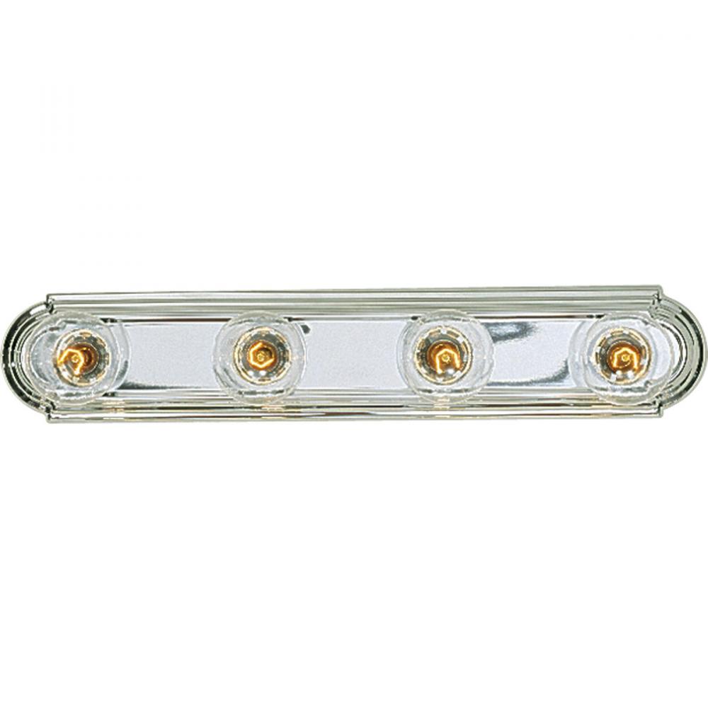 Broadway Collection Four-Light Polished Chrome Traditional Bath Vanity Light