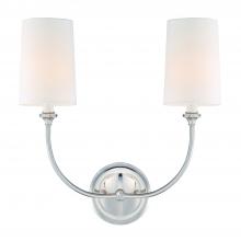 Crystorama 2242-PN - Libby Langdon for Crystorama Sylvan 2 Light Polished Nickel Sconce