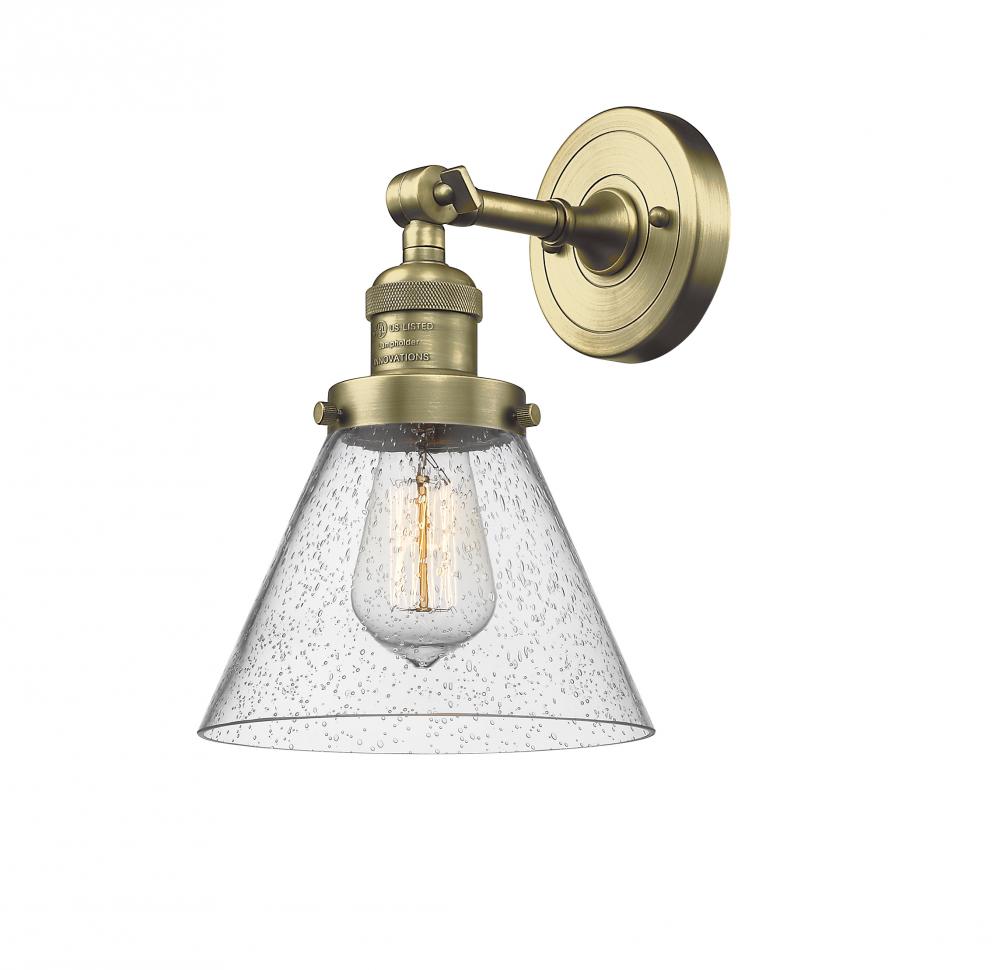 Cone - 1 Light - 8 inch - Antique Brass - Adjustable Sconce