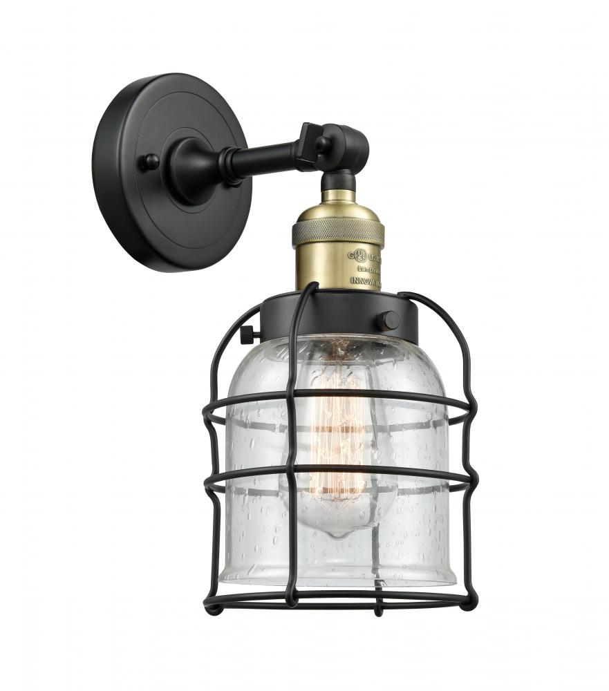 Bell Cage - 1 Light - 6 inch - Black Antique Brass - Adjustable Sconce