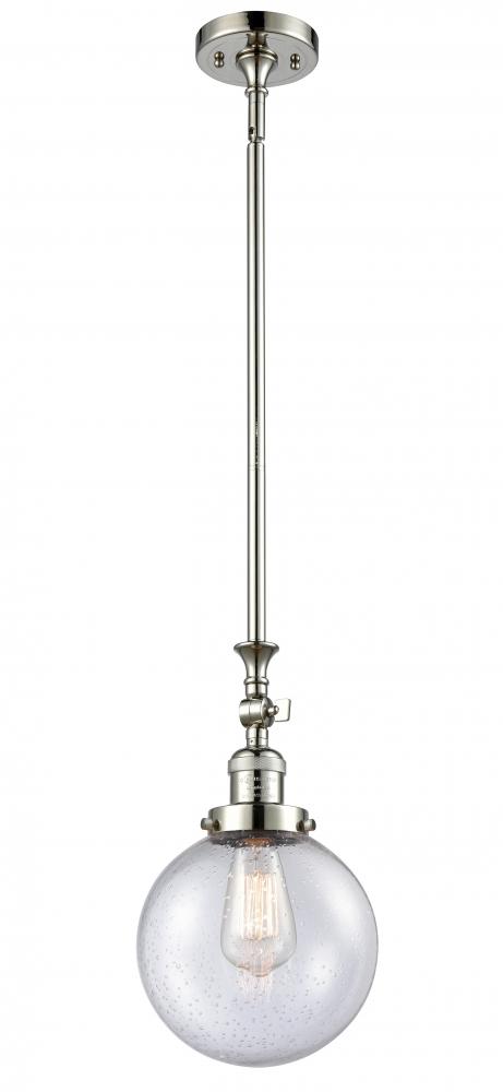 Beacon - 1 Light - 8 inch - Polished Nickel - Stem Hung - Adjustable Mini Pendant
