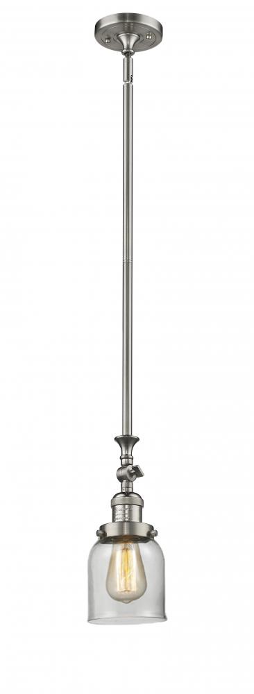 Bell - 1 Light - 5 inch - Brushed Satin Nickel - Stem Hung - Adjustable Mini Pendant