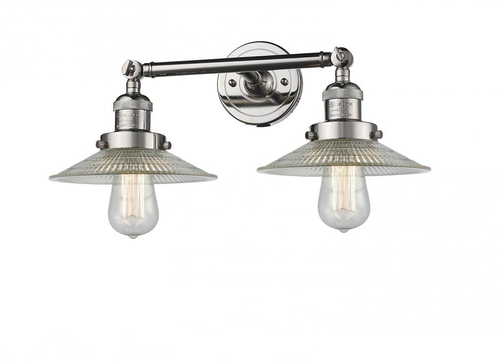 Halophane - 2 Light - 18 inch - Polished Nickel - Adjustable Bath Vanity Light