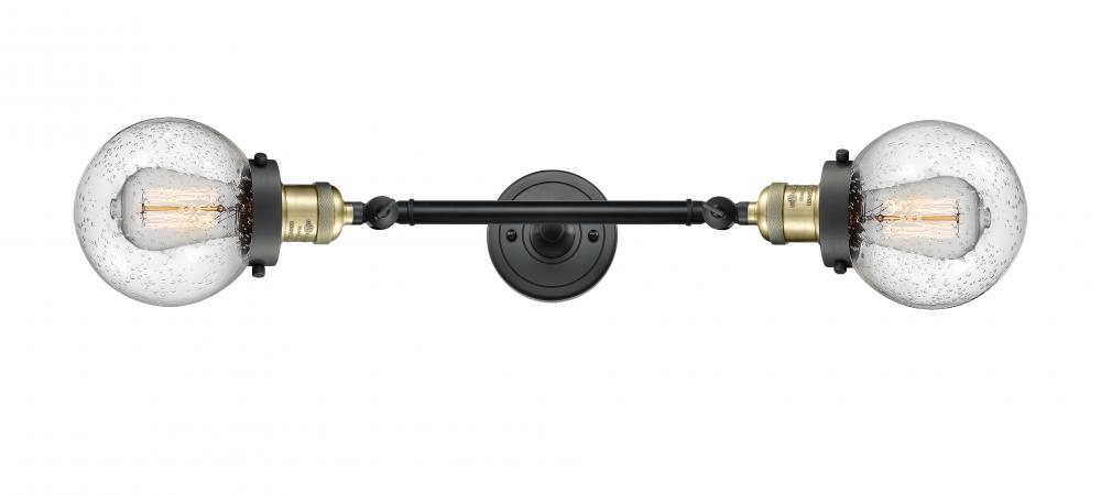 Beacon - 2 Light - 6 inch - Black Antique Brass - Adjustable Bath Vanity Light