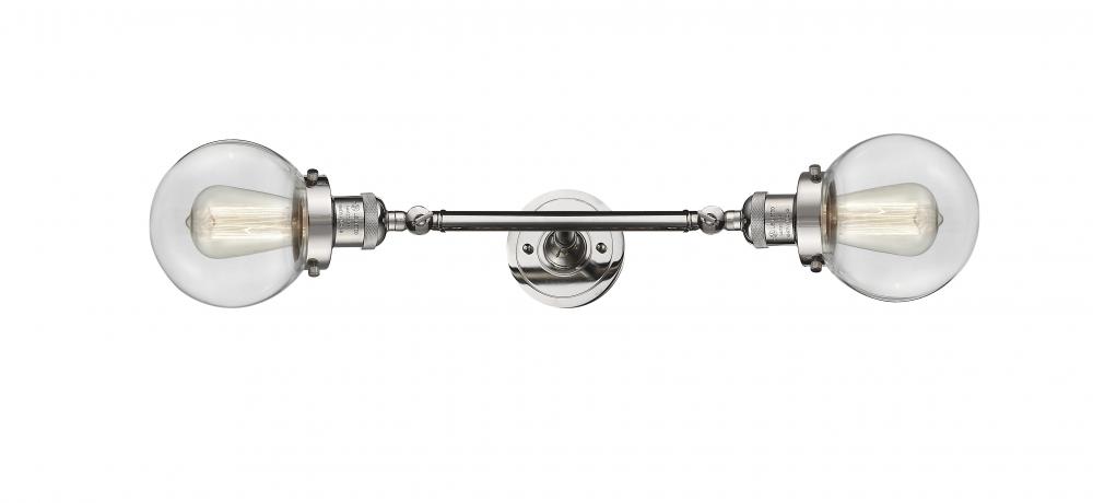 Beacon - 2 Light - 6 inch - Polished Nickel - Adjustable Bath Vanity Light
