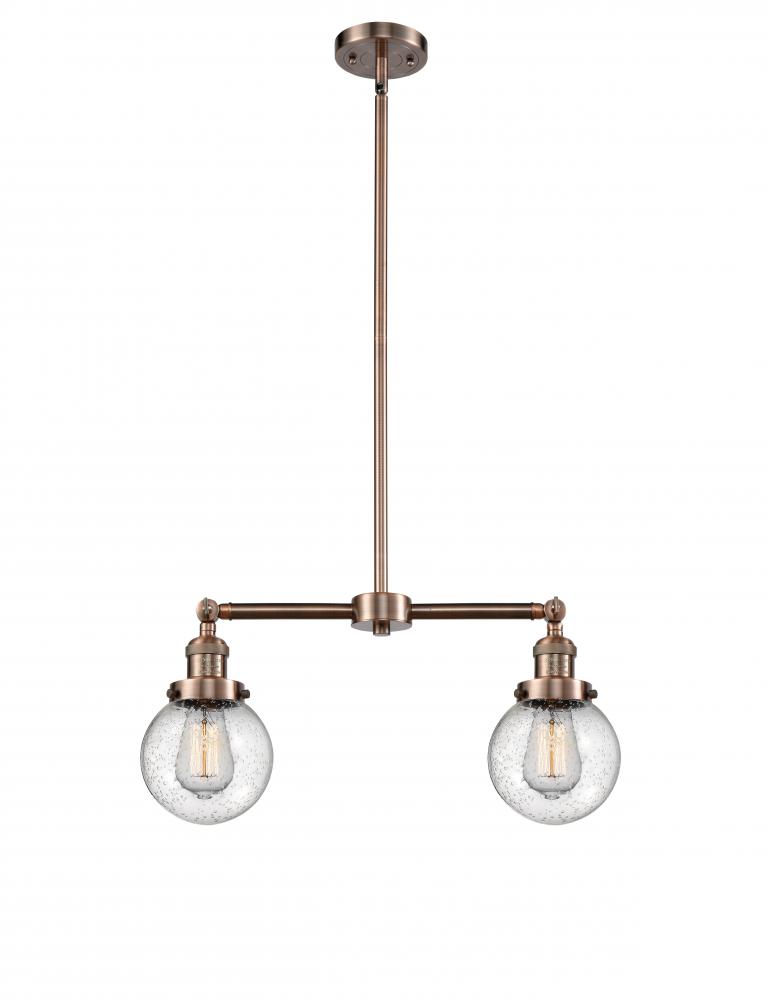 Beacon - 2 Light - 23 inch - Antique Copper - Stem Hung - Adjustable Island Light