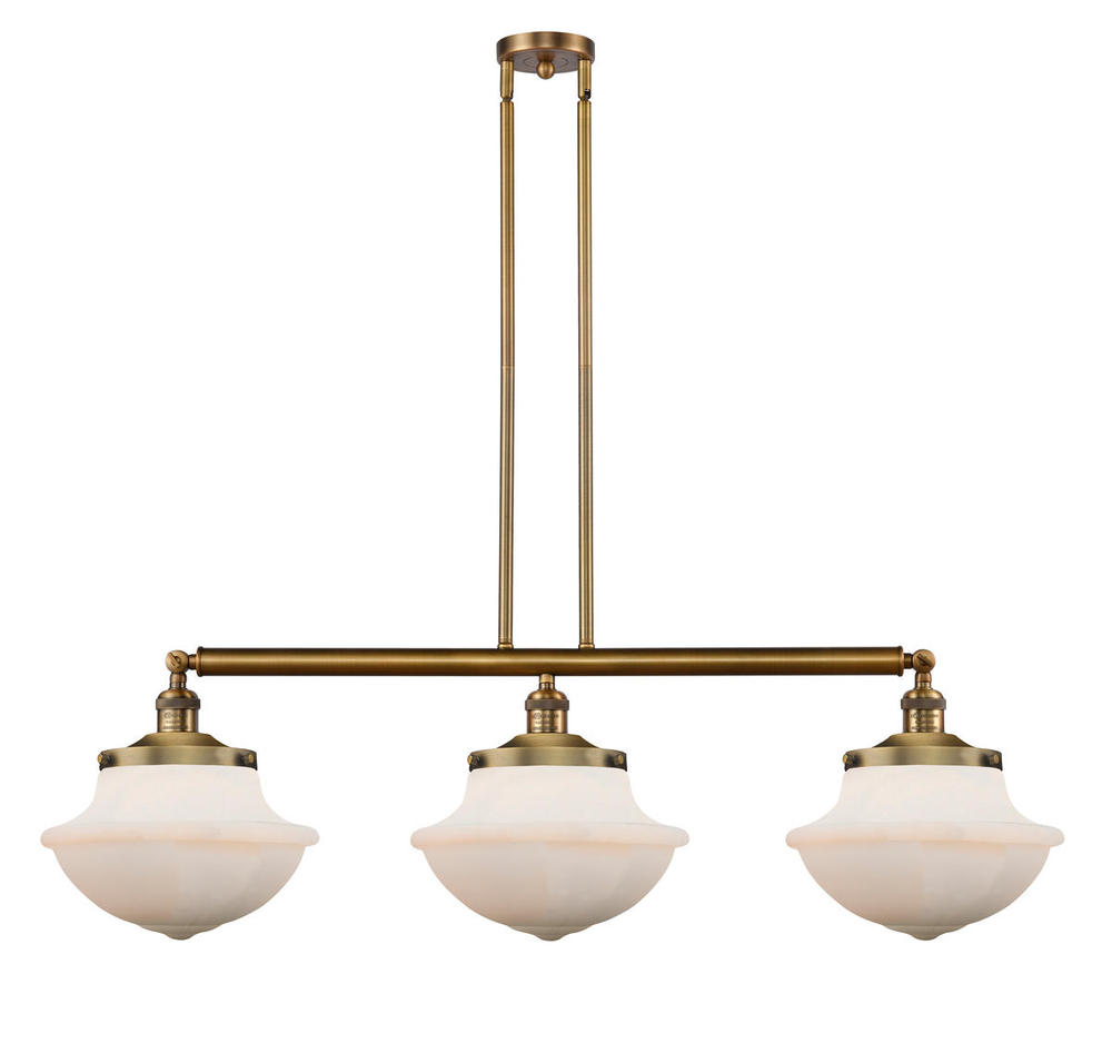 Oxford - 3 Light - 42 inch - Brushed Brass - Stem Hung - Adjustable Island Light