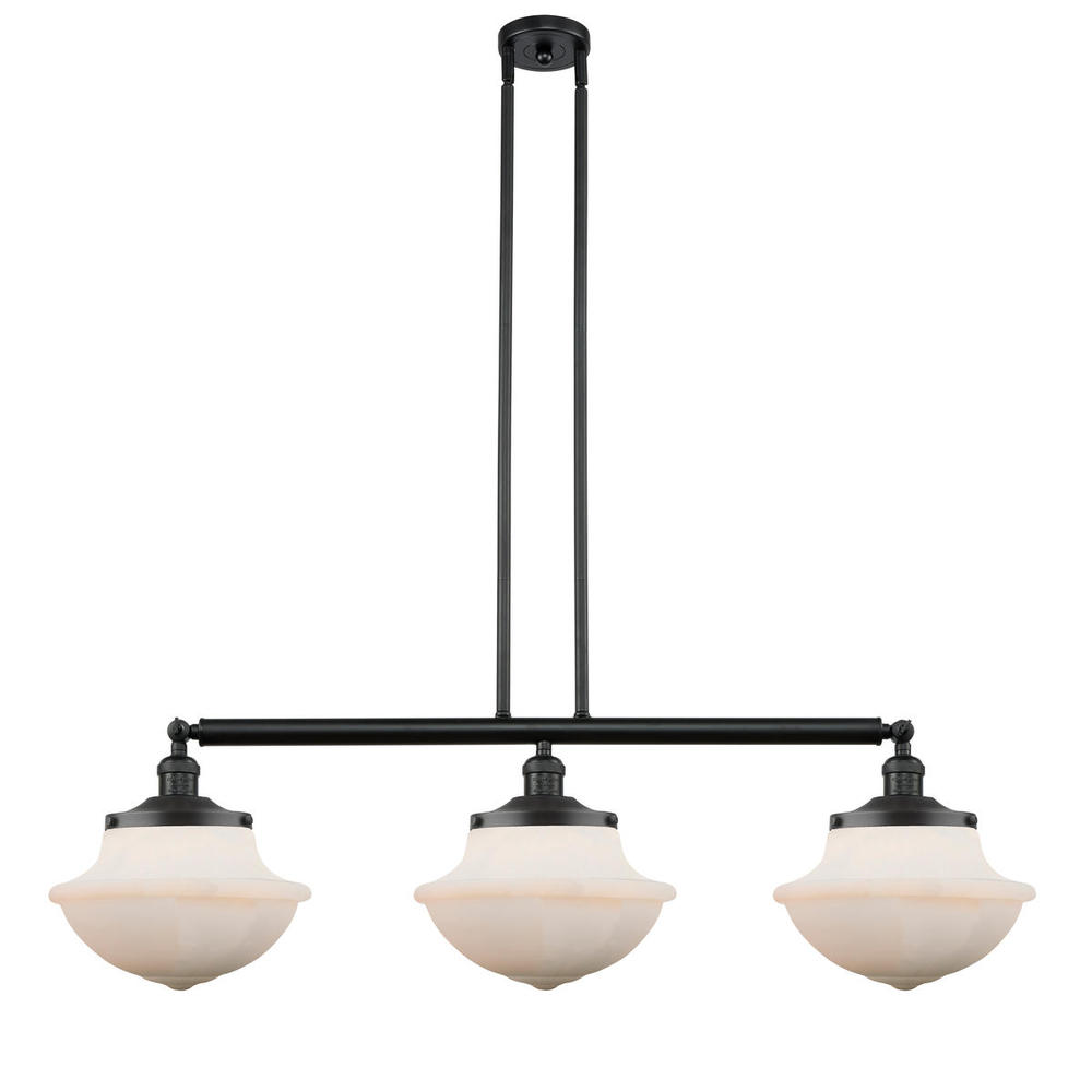 Oxford - 3 Light - 42 inch - Matte Black - Stem Hung - Adjustable Island Light