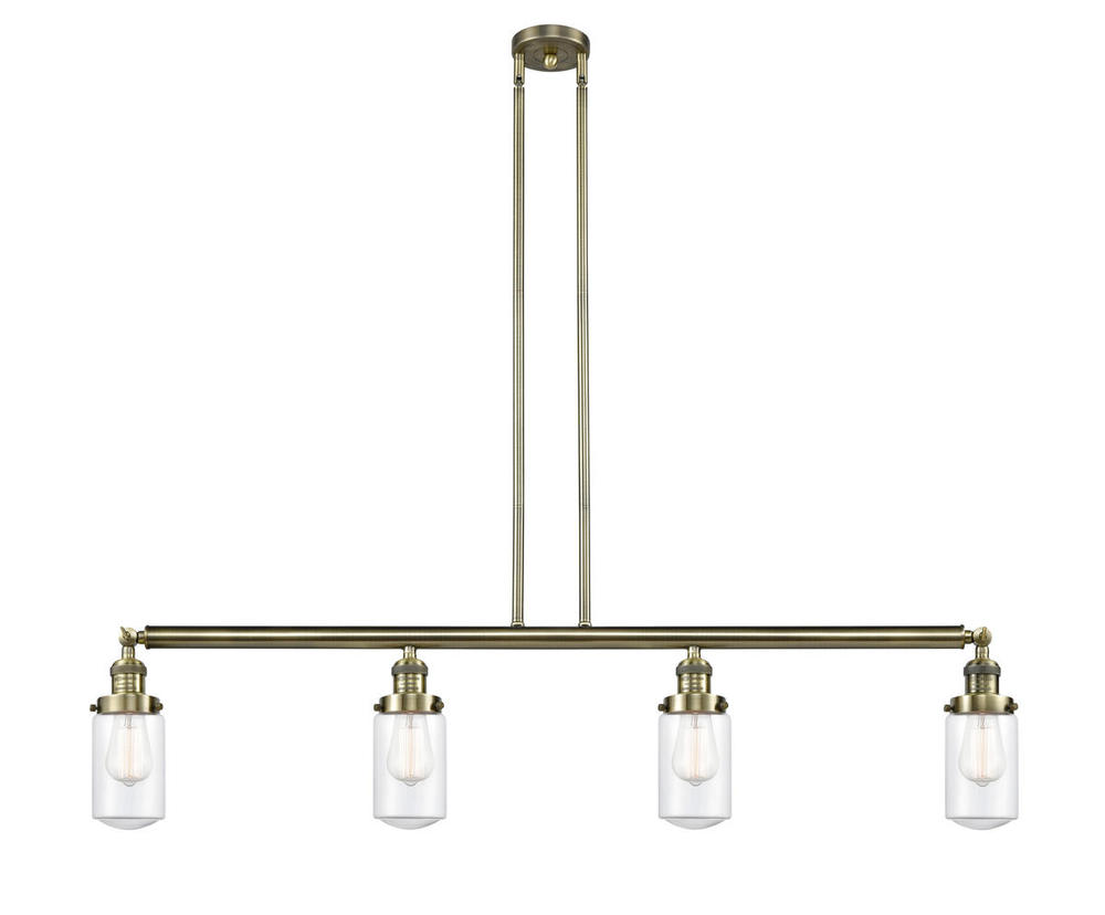Dover - 4 Light - 49 inch - Antique Brass - Stem Hung - Adjustable Island Light