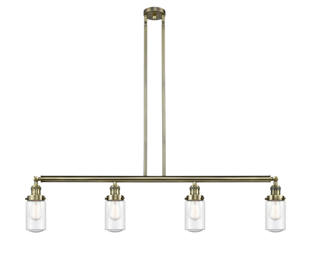 Dover - 4 Light - 49 inch - Antique Brass - Stem Hung - Adjustable Island Light