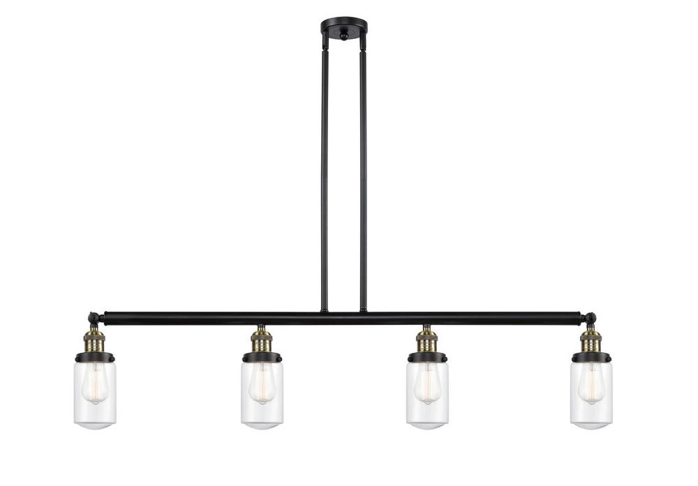 Dover - 4 Light - 49 inch - Black Antique Brass - Stem Hung - Adjustable Island Light