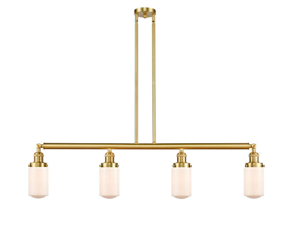 Dover - 4 Light - 49 inch - Satin Gold - Stem Hung - Adjustable Island Light