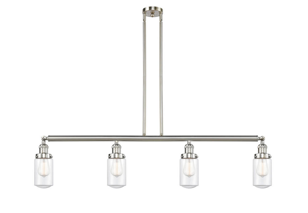 Dover - 4 Light - 49 inch - Brushed Satin Nickel - Stem Hung - Adjustable Island Light