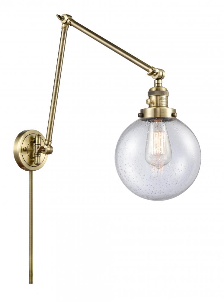 Beacon - 1 Light - 8 inch - Antique Brass -Adjustable Swing Arm