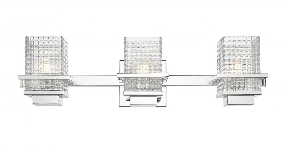 Wellfleet - 3 Light - 24 inch - Polished Chrome - Bath Vanity Light