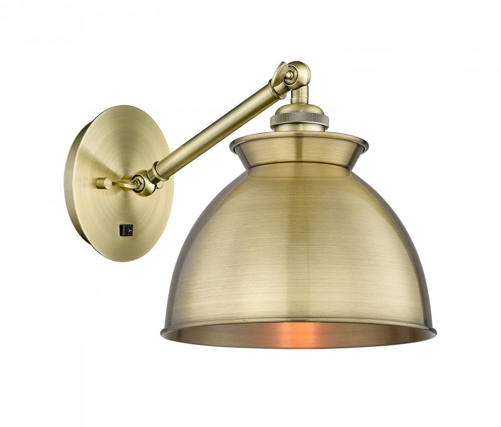Adirondack - 1 Light - 8 inch - Antique Brass - Adjustable Sconce