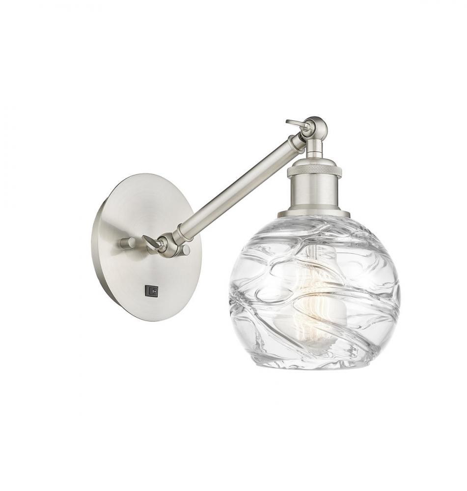 Athens Deco Swirl - 1 Light - 6 inch - Brushed Satin Nickel - Adjustable Sconce