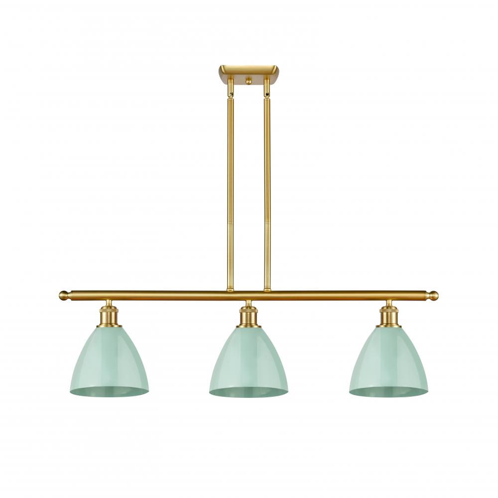 Plymouth - 3 Light - 36 inch - Satin Gold - Cord hung - Island Light