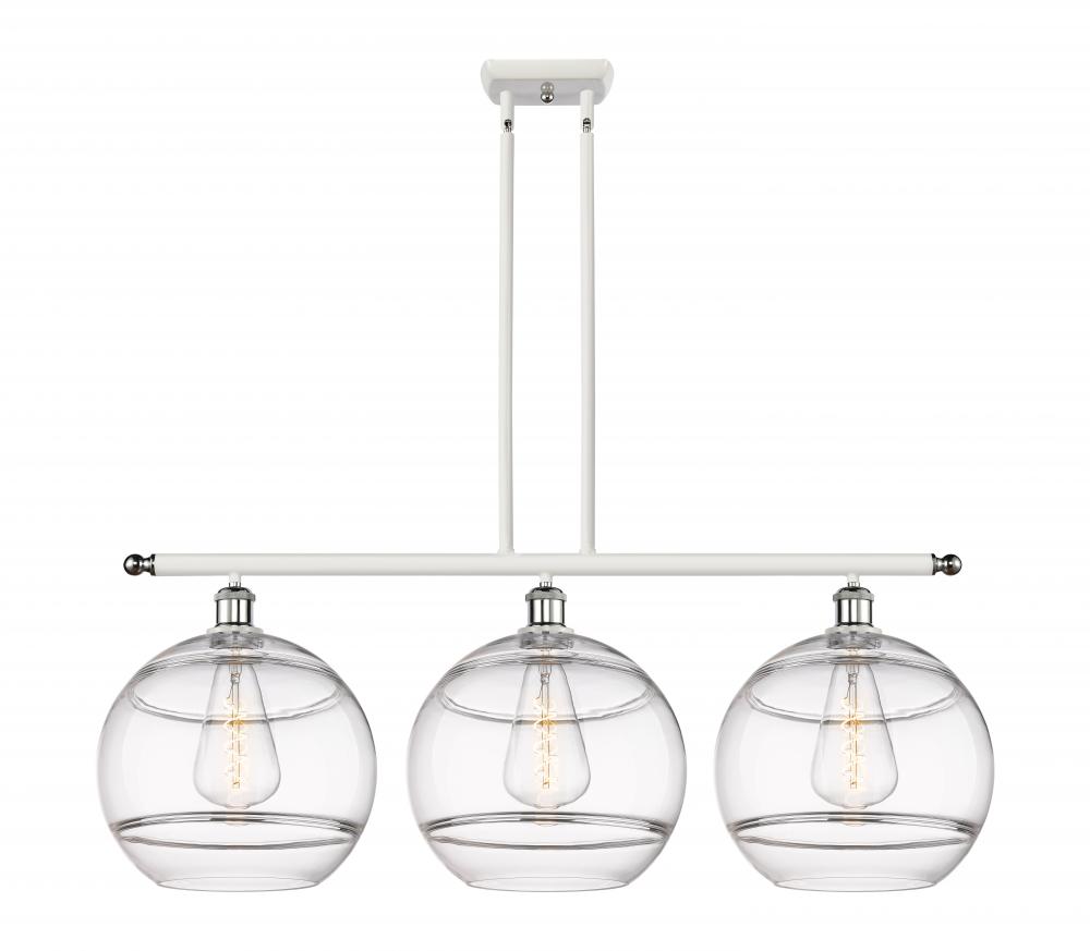 Rochester - 3 Light - 39 inch - White Polished Chrome - Cord hung - Island Light