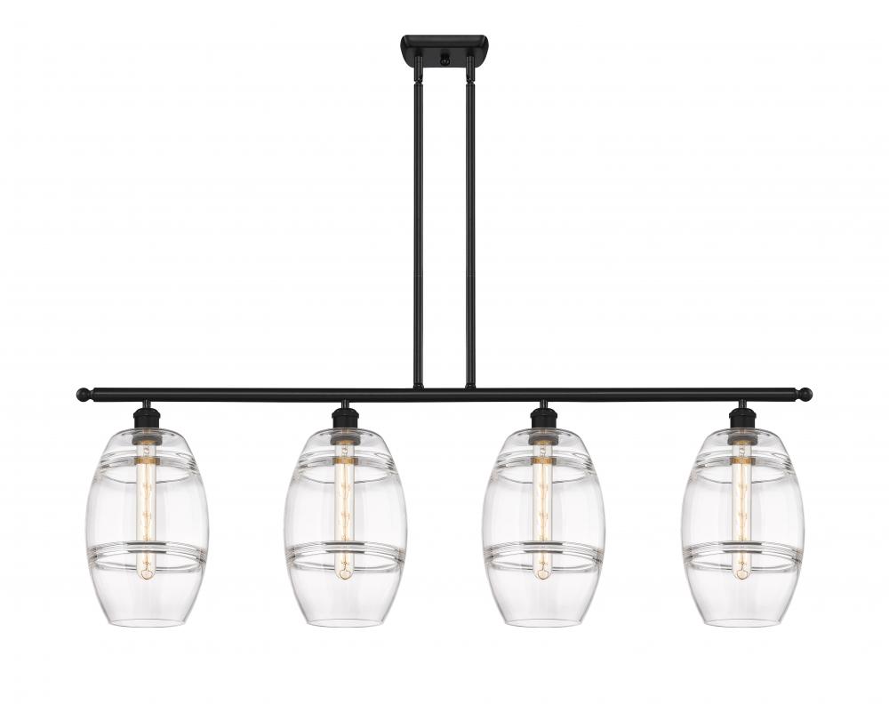 Vaz - 4 Light - 48 inch - Matte Black - Cord hung - Island Light
