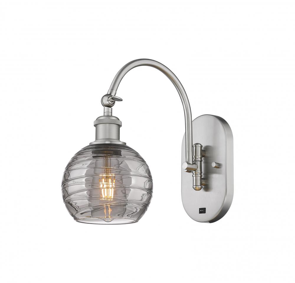 Athens Deco Swirl - 1 Light - 6 inch - Brushed Satin Nickel - Adjustable Swing Arm