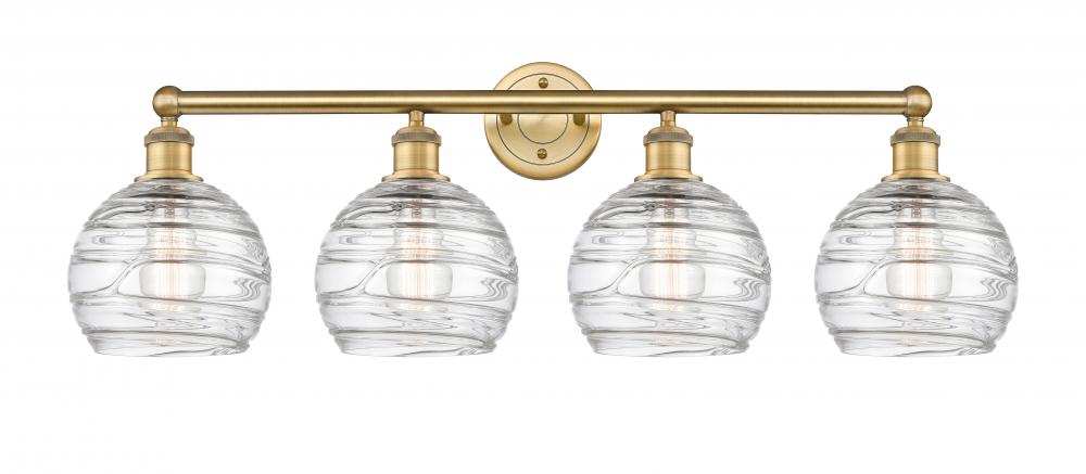 Athens Deco Swirl - 4 Light - 35 inch - Brushed Brass - Bath Vanity Light