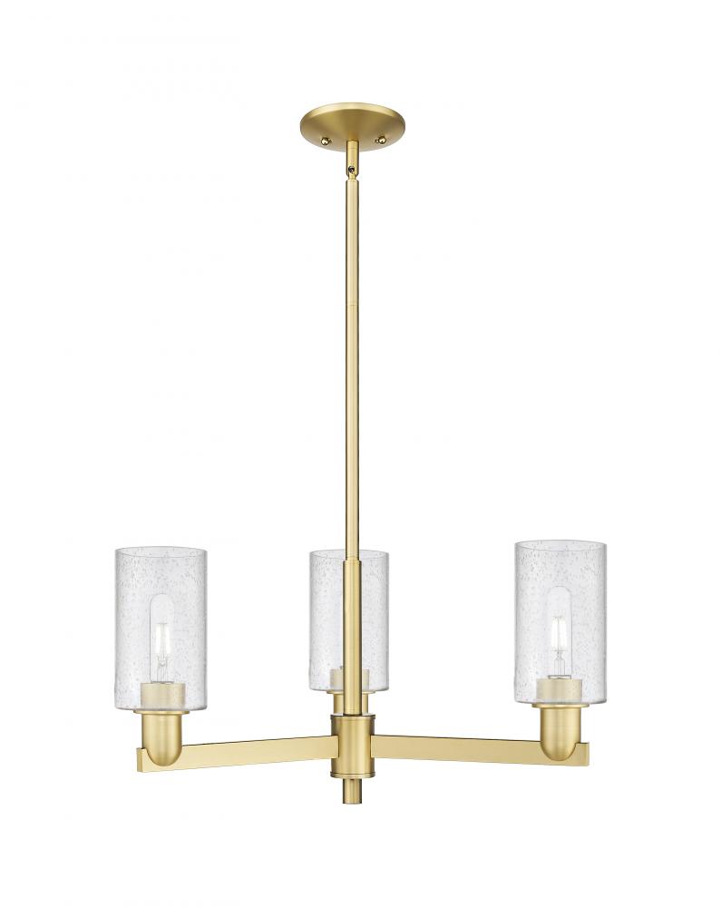 Clymer - 3 Light - 26 inch - Satin Gold - Stem hung - Flush Mount