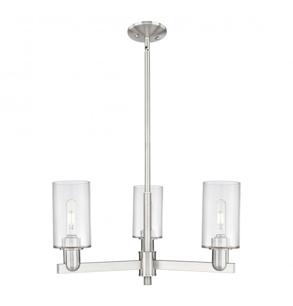 Clymer - 3 Light - 26 inch - Satin Nickel - Stem hung - Flush Mount
