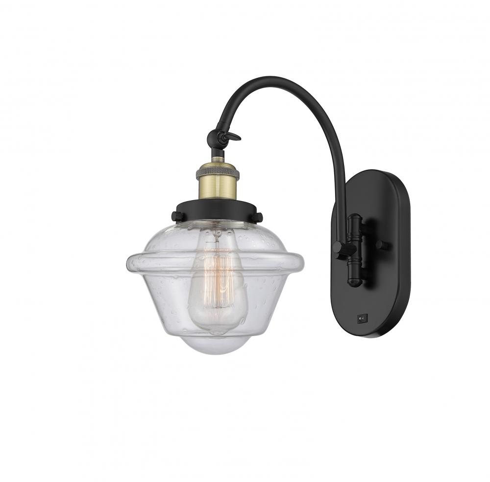 Oxford - 1 Light - 8 inch - Black Antique Brass - Adjustable Swing Arm