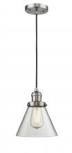 Innovations Lighting 201C-SN-G42-LED - Cone - 1 Light - 8 inch - Brushed Satin Nickel - Cord hung - Mini Pendant
