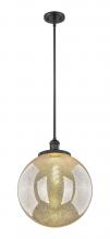 Innovations Lighting 201S-BK-G208-16 - Beacon - 1 Light - 16 inch - Matte Black - Stem Hung - Pendant