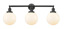 Innovations Lighting 205-BK-G201-8 - Beacon - 3 Light - 32 inch - Matte Black - Bath Vanity Light