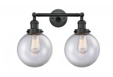 Innovations Lighting 208-BK-G202-8 - Beacon - 2 Light - 19 inch - Matte Black - Adjustable Bath Vanity Light