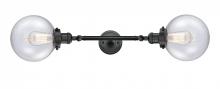Innovations Lighting 208L-BK-G204-8 - Beacon - 2 Light - 8 inch - Matte Black - Adjustable Bath Vanity Light