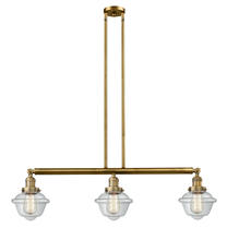 Innovations Lighting 213-BB-G532 - Oxford - 3 Light - 40 inch - Brushed Brass - Stem Hung - Adjustable Island Light