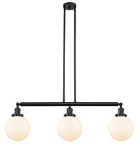 Innovations Lighting 213-BK-G201-8 - Beacon - 3 Light - 41 inch - Matte Black - Stem Hung - Adjustable Island Light