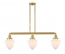Innovations Lighting 213-SG-G661-7 - Bullet - 3 Light - 38 inch - Satin Gold - Stem Hung - Adjustable Island Light