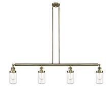 Innovations Lighting 214-AB-G312 - Dover - 4 Light - 49 inch - Antique Brass - Stem Hung - Adjustable Island Light