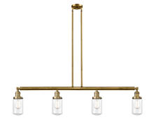 Innovations Lighting 214-BB-G312 - Dover - 4 Light - 49 inch - Brushed Brass - Stem Hung - Adjustable Island Light