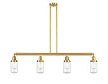 Innovations Lighting 214-SG-G312 - Dover - 4 Light - 49 inch - Satin Gold - Stem Hung - Adjustable Island Light