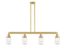Innovations Lighting 214-SG-G314 - Dover - 4 Light - 49 inch - Satin Gold - Stem Hung - Adjustable Island Light