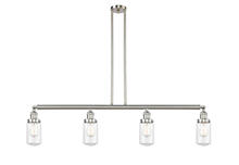 Innovations Lighting 214-SN-G312 - Dover - 4 Light - 49 inch - Brushed Satin Nickel - Stem Hung - Adjustable Island Light