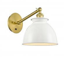 Innovations Lighting 317-1W-SG-M14-W - Adirondack - 1 Light - 8 inch - Satin Gold - Adjustable Sconce