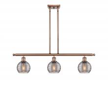 Innovations Lighting 516-3I-AC-G1213-6SM - Athens Deco Swirl - 3 Light - 36 inch - Antique Copper - Cord hung - Island Light