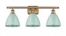Innovations Lighting 516-3W-BB-MBD-75-SF-LED - Plymouth - 3 Light - 28 inch - Brushed Brass - Bath Vanity Light