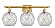 Innovations Lighting 516-3W-SG-G122-8RW-LED - Farmhouse Rope - 3 Light - 28 inch - Satin Gold - Bath Vanity Light