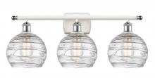 Innovations Lighting 516-3W-WPC-G1213-8-LED - Athens Deco Swirl - 3 Light - 28 inch - White Polished Chrome - Bath Vanity Light