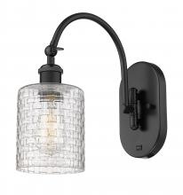 Innovations Lighting 518-1W-BK-G112C-5CL - Cobbleskill - 1 Light - 5 inch - Matte Black - Adjustable Swing Arm