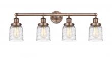 Innovations Lighting 616-4W-AC-G513 - Bell - 4 Light - 32 inch - Antique Copper - Bath Vanity Light